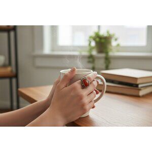 925 Sterling Silver Carnelian Agate Ring Size 6